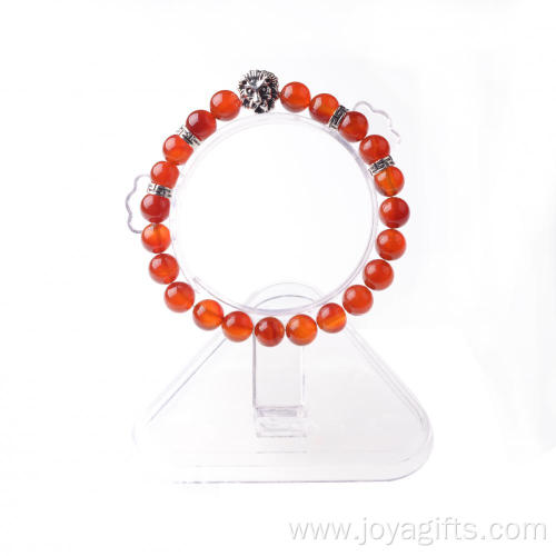 Natural Stone Bracelets Agate Beads with Lion